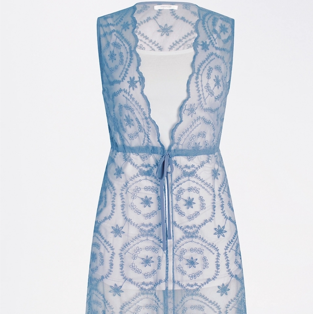 Maurices NWT Mineral Ice Embroidered Lace Vest XL